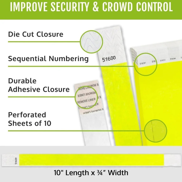 Security Wristband Bands for Selling lot of 100 - Picture 2 of 4